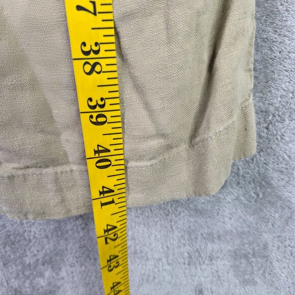 Mens Roundtree & Yorke Beige Cargo Pants Linen Blend Drawstring Size 40X32 - Picture 6 of 7